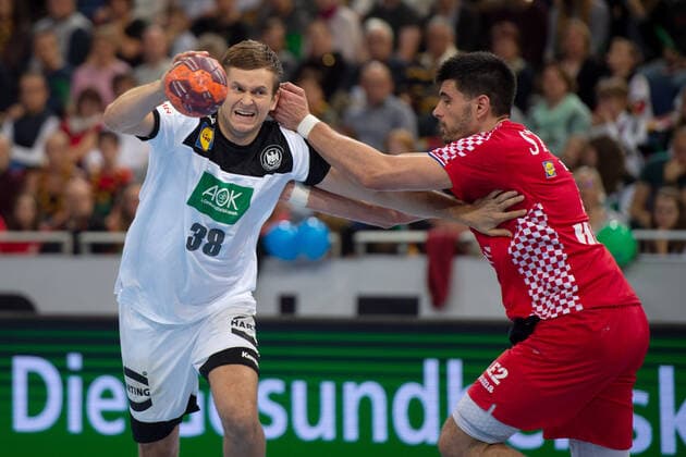 Hanover, Germany 26 10 2019 Day of Handball 2019 International match Germany vs. Croatia L R Fabian Böhm Germany , Luka Stepancic Croatia Hanover Lower Saxony Germany TUI Arena