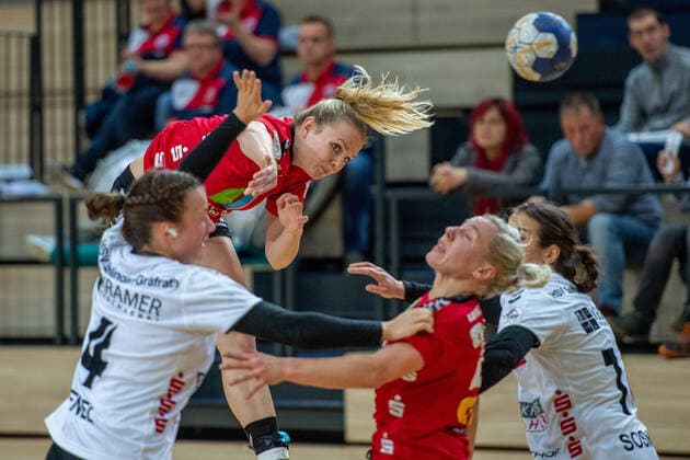 Julia Redder SV Union Halle is winning SV Union Halle Neustadt Wildcats vs HSV Solingen Gräfrath 76 Handball 2 Bundesliga season 2019 2020 Copyright xVIADATAx xHolgerxJohnx Halle Saale Sachsen Anhalt Germany