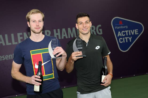 Winner 2019 Botic VAN DE ZANDSCHULP NED and Bernabe ZAPATA MIRALLES ESP 2 place, award ceremony, final day, Tennis Challenger Hamburg 2019, ATP Challenger Tour, Hamburg, 27 10 2019,