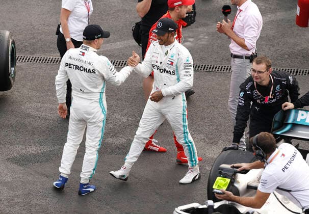 Motorsports: FIA Formula One World Championship, WM, Weltmeisterschaft 2019, Grand Prix of Mexico, 77 Valtteri Bottas (FIN, Mercedes AMG Petronas Motorsport), 44 Lewis Hamilton (GBR, Mercedes AMG Petronas Motorsport), Mexico-City Mexico