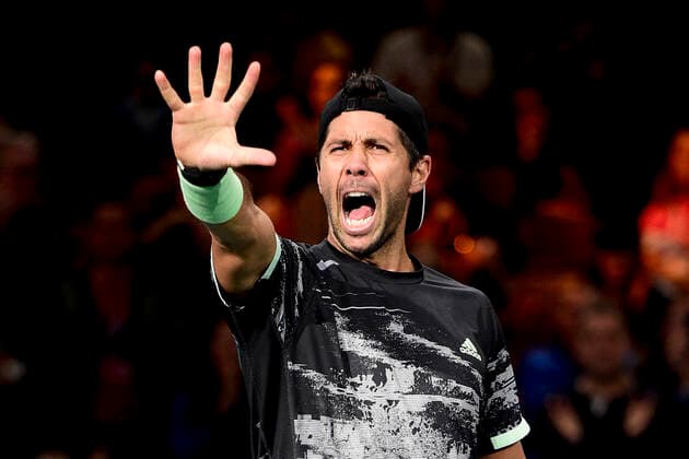 Bilder des Jahres 2019, Sport 10 Oktober Sport Bilder des Tages joie de Fernando Verdasco (esp) en fin de match TENNIS : Rolex Paris Masters - 28 10 2019 JBAutissier Panoramic 
