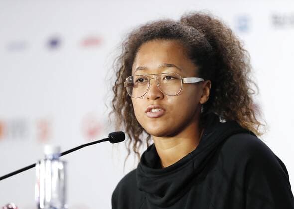 Tennis: WTA, Tennis Damen Finals Naomi Osaka of Japan attends a press conference, PK, Pressekonferenz after pulling out of the WTA Finals due to a right shoulder injury in Shenzhen, China, on Oct. 29, 2019. 