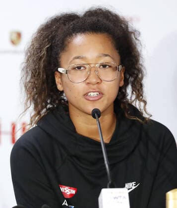 Tennis: WTA, Tennis Damen Finals Naomi Osaka of Japan attends a press conference, PK, Pressekonferenz after pulling out of the WTA Finals due to a right shoulder injury in Shenzhen, China, on Oct. 29, 2019. 