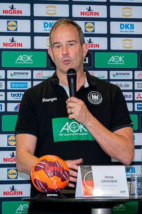 Stuttgart, Germany 29 October 2019 DHB Womens Press Conference WM Japan Coach Henk Groener Germany Stuttgart Scharrena Baden Württemberg Germany