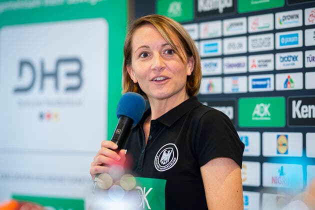 Stuttgart, Germany 29 October 2019 DHB Womens Press Conference WM Japan Team Manager Maren Baumbach Germany Stuttgart Scharrena Baden Württemberg Germany