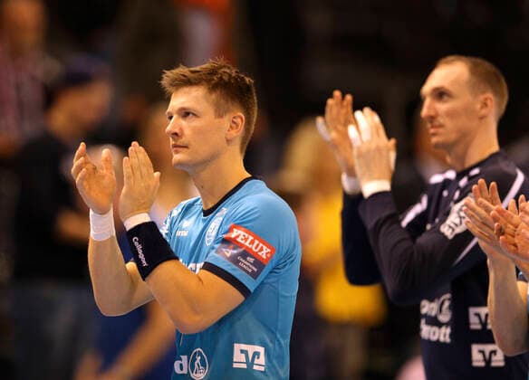 Photo skeptical expression at Lasse Svan Flensburg Handball Men Champions League Mi 30 10 2019 SG Flensburg Barcelona