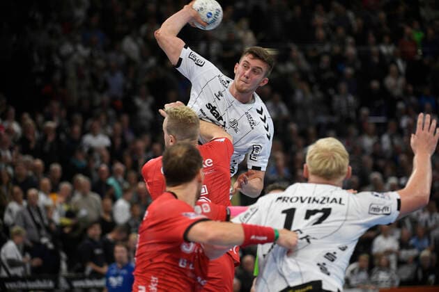 Nikola Bilyk THW Kiel vs. Julis Kühn Melsungen , Handball Bundesliga, Liqui Moly HBL, Men, 11 Matchday, THW Kiel vs Melsungen, 31 10 19 Kiel Sparkassen Arena Schleswig Holstein Germany