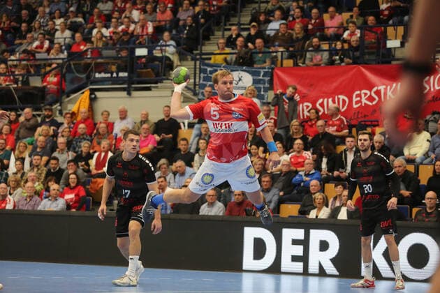 Max Darj Bergischer HC, 5 in the throw at the game TSG Ludwigshafen Friesenheim vs. Bergischer HC in the 1 Handball Bundesliga on 31 10 2019, TSG Ludwigshafen Friesenheim Bergischer HC, Handball, 1 Bundesliga, 31 10 2019 Ludwigshafen Copyright: xEibner-Pressefotox xMichaelxBermelx