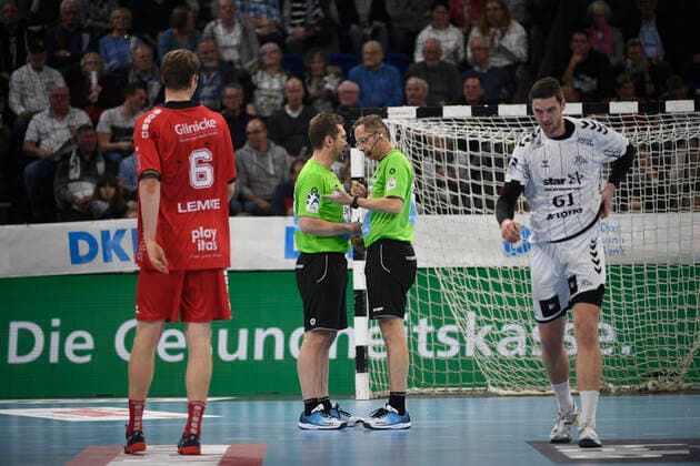 Referee Geipel Helbig, Handball Bundesliga, Liqui Moly HBL, Men, 11 Matchday, THW Kiel vs Melsungen, 31 10 19 Kiel Sparkassen Arena Schleswig Holstein Germany