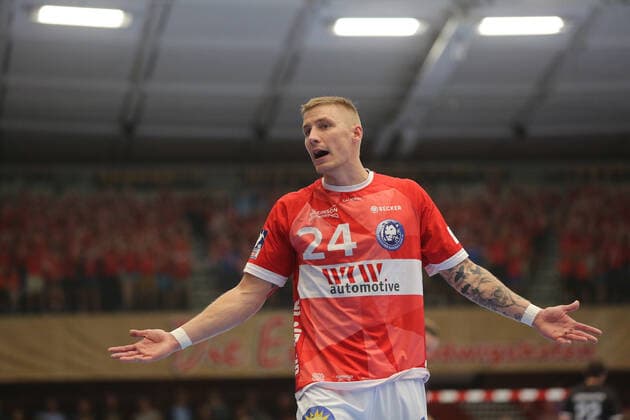 Linus Arnesson Bergischer HC, 24 at TSG Ludwigshafen Friesenheim vs. Bergischer HC in the 1 Handball Bundesliga on 30 10 2019, TSG Ludwigshafen Friesenheim Bergischer HC, Handball, 1 Bundesliga, 30 10 2019 Ludwigshafen Copyright: xEibner-Pressefotox xMichaelxBermelx