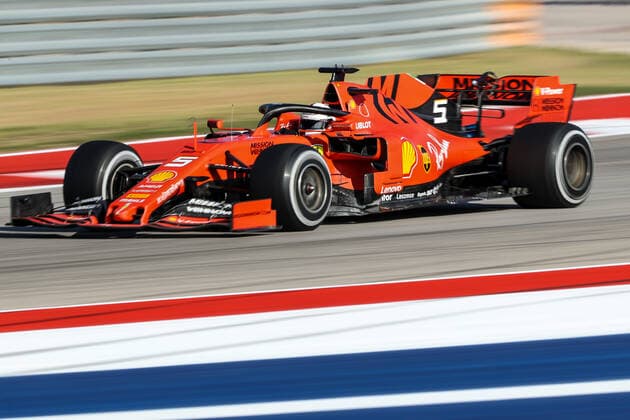 November 2, 2019, Austin, Texas, U.S: Scuderia Ferrari Mission Winnow driver Sebastian Vettel (5) of Germany in action during the Formula 1 Emirates United States Grand Prix practice session held at the Circuit of the Americas racetrack in Austin,Texas. Motorsports 2019 - Formula 1 Emirates United States Grand Prix - ZUMAw300 20191102_zaf_w300_034 Copyright: xDanxWozniakx