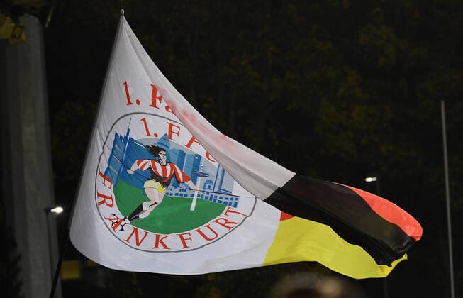 01 11 2019, xjhx, Soccer 1 Bundesliga Women, 1 FFC Frankfurt SGS Essen emspor, v l Flag Logo Motif DFL DFB REGULATIONS PROHIBIT ANY USE OF PHOTOGRAPHS as IMAGE SEQUENCES and or QUASI VIDEO Frankfurt am Main
