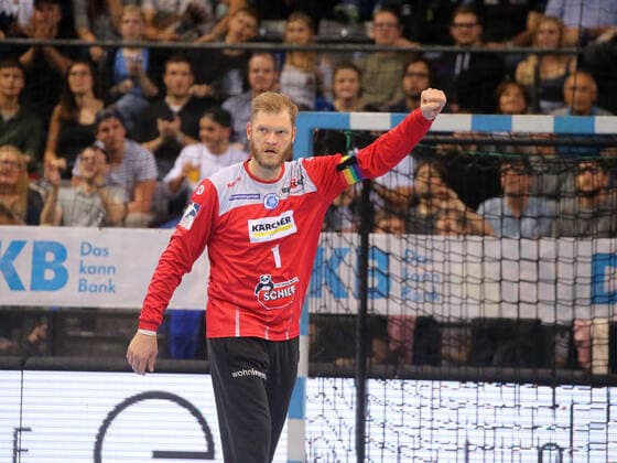 Handball TVB Stuttgart SG Flensburg Handewitt 02 11 2019 Germany Handball Bundesliga Men Season 2019 2020 TVB Stuttgart SG Flensburg Handewitt Goalkeeper Jahannes Bitter Stuttgart