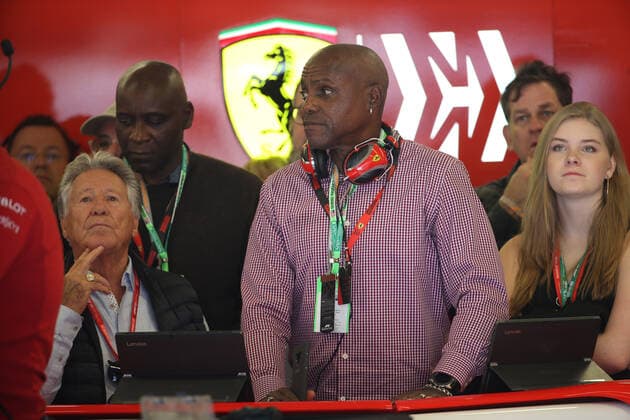 Photo4 LaPresse 02 11 2019 Austin, USA Grand Prix Formula One USA 2019 In the pic: free practice 3, Mario Andretti (USA) with Carl Lewis (USA) Retired Athlete  Copyright: xPhoto4 LaPressex