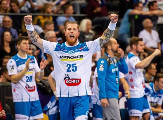 Zieker, Patrick TVB Stuttgart 25 TVB 1898 Stuttgart SG Flensburg Handewitt HBL LIQUI MOLY Handball Bundesliga Porsche Arena Stuttgart Baden Wuerttemberg Germany at the match in the Handball Bundesliga, TVB 1898 Stuttgart SG Flensburg Handewitt Stuttgart 02 11 19 Handball Stuttgart 02 11 19 Handball , Stuttgart Baden Wuerttemberg Germany