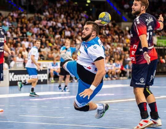 Peshevski, Zarko TVB Stuttgart 44 TVB 1898 Stuttgart SG Flensburg Handewitt HBL LIQUI MOLY Handball Bundesliga Porsche Arena Stuttgart Baden Wuerttemberg Germany at the match in the Handball Bundesliga, TVB 1898 Stuttgart SG Flensburg Handewitt Stuttgart 02 11 19 Handball , Stuttgart Baden Wuerttemberg Germany