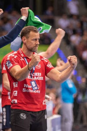 Coach Maik Machulla SG Flensburg Handewitt Germany, Stuttgart, 02 11 2019, HaBa, BuLi TVB 1898 Stuttgart vs. SG Flensburg Handewitt, Porsche Arena