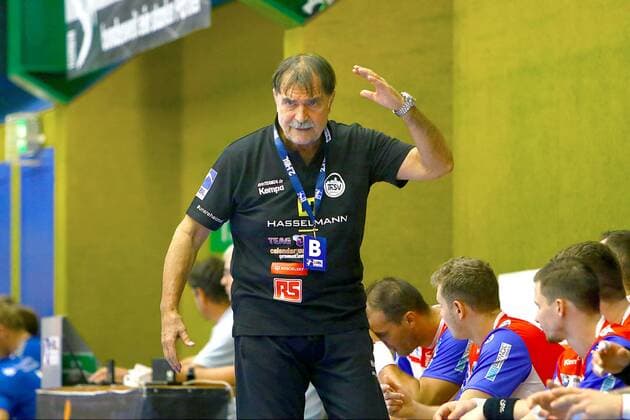 Coach Sead Hasanefendic Eisenach Handball 2 League 2019 20 EHV Aue ThSV Eisenach 28 26 at 2 11 2019 EHV Aue ThSV Eisenach