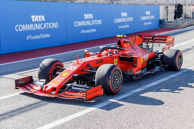 AUSTIN, TX - NOVEMBER 02: Scuderia Ferrari Mission Winnow driver Charles Leclerc (16) of Monaco stops to practice a start during qualification at the F1 United States Grand Prix held November 2, 2019, at the Circuit of the Americas in Austin, TX. (Photo by Allan Hamilton Icon Sportswire) AUTO: NOV 02 F1 - United States Grand Prix Icon191102431