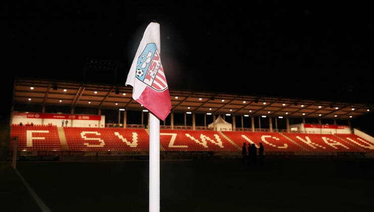 Zwickau, 01 11 2019, Stadion Zwickau, 3 Liga, 14 Spieltag , FSV Zwickau vs SG Sonnenhof Großaspach 0 1 0 0 , In the picture Stadionansicht Tribünenansicht Zwickau , According to the DFB Deutscher Fussballbund (German Football Association) it is forbidden to use or have used photos taken in the stadium and or from the match in the form of sequence pictures and or video-like photo sequences,