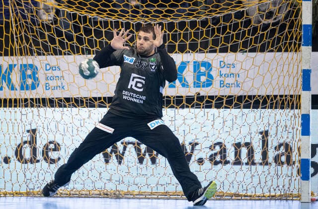 Goalkeeper Dejan Milosavljev 96 FUE in action Handball 1 Bundesliga, season 2019 2020 Fuechse Berlin Rhein Neckar Loewen in Berlin, Germany on 03 11 2019 Germany on ,