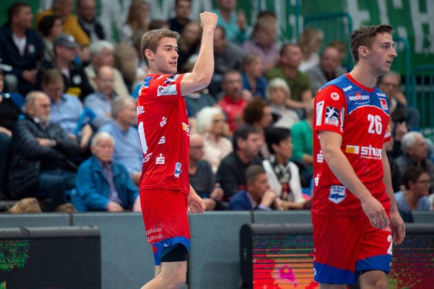 Minden, Germany 03 11 2019 1 Handball Bundesliga 2019 2020 GWD Minden vs HBW Balingen Weilstetten L Tim Nothdurft Balingen Minden North Rhine-Westphalia Germany Kampa Halle
