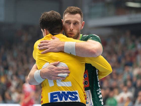 Daniel Rebmann Frisch Auf Goeppingen 12 and Jacob Bagersted Frisch Auf Goeppingen 14 , Frisch Auf Göppingen vs. TBV Lemgo Lippe, 1 Bundesliga, Handball, Men, 03 11 2019 Frisch Auf Göppingen vs. TBV Lemgo Lippe, 1 Bundesliga, Handball, Men, 03 11 2019 Göppingen Copyright: xEibner-Pressefoto MichaelxSchmidx FAG