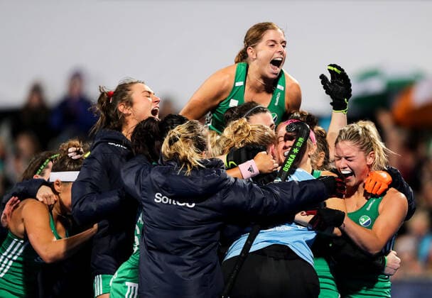 Women s FIH Olympic Hockey Qualifier Second Leg, Energia Park, Donnybrook, Co. Dublin 3 11 2019 Ireland vs Canada The Ireland team celebrate The Ireland team celebrate 3 11 2019  Copyright: x©INPHO MorganxTreacyx DW6I2157