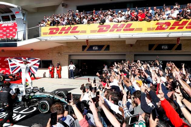 Sport Bilder des Tages Motorsports: FIA Formula One World Championship, WM, Weltmeisterschaft 2019, Grand Prix of United States, 44 Lewis Hamilton (GBR, Mercedes AMG Petronas Motorsport), Austin United States of America