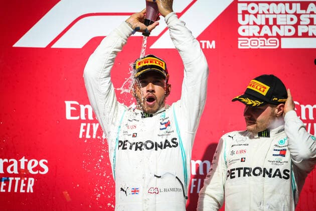 Motorsports: FIA Formula One World Championship, WM, Weltmeisterschaft 2019, Grand Prix of United States, 44 Lewis Hamilton (GBR, Mercedes AMG Petronas Motorsport), 77 Valtteri Bottas (FIN, Mercedes AMG Petronas Motorsport), Austin United States of America
