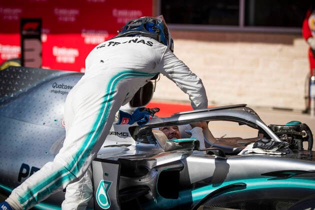 Motorsports: FIA Formula One World Championship, WM, Weltmeisterschaft 2019, Grand Prix of United States, 77 Valtteri Bottas (FIN, Mercedes AMG Petronas Motorsport), 44 Lewis Hamilton (GBR, Mercedes AMG Petronas Motorsport), Austin United States of America