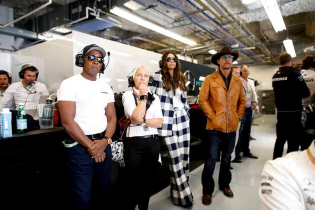 Formel 1, GP USA, Matthew McConaughey zu Gast Motorsports: FIA Formula One World Championship, WM, Weltmeisterschaft 2019, Grand Prix of United States, Anthony Hamilton, Angela Cullen (GBR, Mercedes AMG Petronas Motorsport), Camila Alves, Matthew McConaughey Austin United States of America