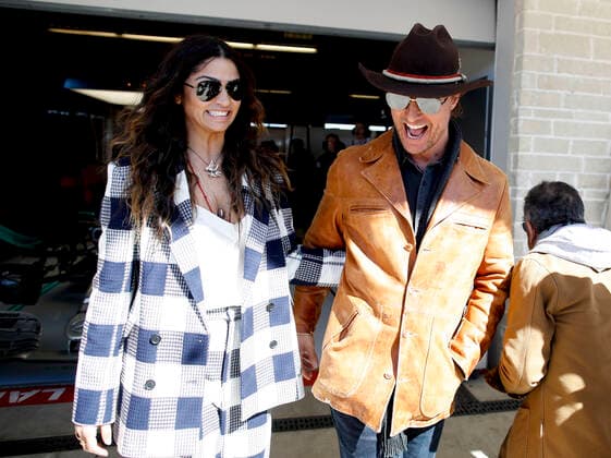 Motorsports: FIA Formula One World Championship, WM, Weltmeisterschaft 2019, Grand Prix of United States, Camila Alves, Matthew McConaughey Austin United States of America