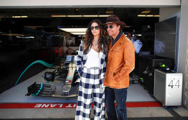 Motorsports: FIA Formula One World Championship, WM, Weltmeisterschaft 2019, Grand Prix of United States, Camila Alves, Matthew McConaughey Austin United States of America