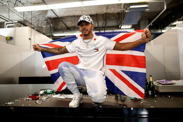 Motorsports: FIA Formula One World Championship, WM, Weltmeisterschaft 2019, Grand Prix of United States, 44 Lewis Hamilton (GBR, Mercedes AMG Petronas Motorsport) celebrates winning the F1 World Drivers Championship 2019 Austin United States of America