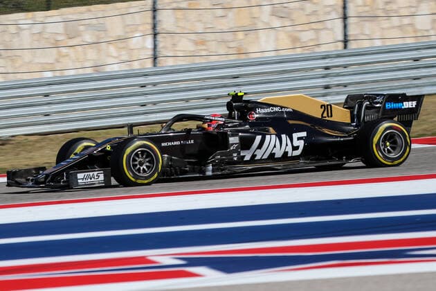 November 3, 2019, Austin, Texas, U.S: Haas Ferrari driver Kevin Magnussen (20) of Denmark in action during the Formula 1 Emirates United States Grand Prix race held at the Circuit of the Americas racetrack in Austin,Texas. Motorsports 2019 - Formula 1 Emirates United States Grand Prix - ZUMAw300 20191103_zaf_w300_015 Copyright: xDanxWozniakx