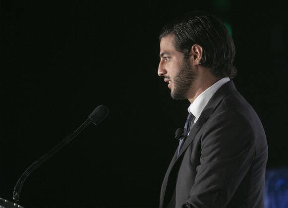 November 4, 2019, Los Angeles, California, United States of America: Carlos Vela of the Los Angeles Football Club, LAFC speaks after receiving the 2019 Landon Donovan, MLS, Fussball Herren, USA MVP award at Banc of California Stadium in Los Angeles, California. JAVIER ROJAS PI Carlos Vela awarded MLS MVP - ZUMAp124 20191104_zaa_p124_068 Copyright: xJavierxRojas Pix