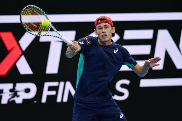 November 5, 2019, Milano, Italy: alex de minaurduring Next Gen ATP, Tennis Herren Finals - Tournament Round - Alex De Minaur vs A. Davidovich Fokina, Tennis Internationals in Milano, Italy, November 05 2019 - LPS Tennis Internationals Next Gen ATP Finals - Tournament Round - Alex De Minaur vs A. Davidovich Fokina  - ZUMAl164 20191105_zsa_l164_006 Copyright: xAlessioxTarpinix