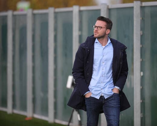 Timon Pauls Chief Scout, squad planner FC Augsburg leaves the training ground, FC Augsburg, training, season 2019 2020,