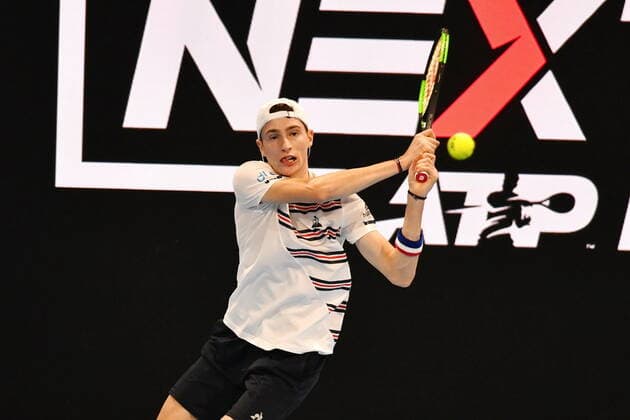 November 5, 2019, Milano, Italy: ugo humbertduring Next Gen ATP, Tennis Herren Finals - Tournament round - Ugo Humbert vs Mikael Ymer, Tennis Internationals in Milano, Italy, November 05 2019 - LPS Tennis Internationals Next Gen ATP Finals - Tournament round - Ugo Humbert vs Mikael Ymer  - ZUMAl164 20191105_zsa_l164_062 Copyright: xAlessioxTarpinix