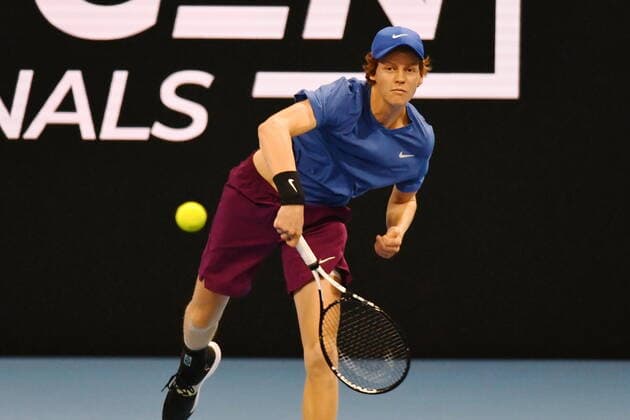 November 5, 2019, Milano, Italy: jannik sinnerduring Next Gen ATP, Tennis Herren Finals - Tournament round - Frances Tiafoe vs J. Sinner, Tennis Internationals in Milano, Italy, November 05 2019 - LPS Tennis Internationals Next Gen ATP Finals - Tournament round - Frances Tiafoe vs J. Sinner  - ZUMAl164 20191105_zsa_l164_124 Copyright: xAlessioxTarpinix