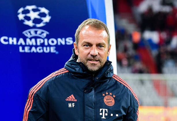 06 11 2019, xkvx, Football UEFA Champions League, FC Bayern Muenchen Olympiakos Piraeus emspor, v l Coach Hansi Flick FCB FC Bayern Muenchen DFL DFB REGULATIONS PROHIBIT ANY USE OF PHOTOGRAPHS as IMAGE SEQUENCES and or QUASI VIDEO Munich