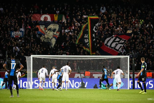 Paris Saint Germain s Keylor Navas stopping the Bruge penalty during the fourth day of Champions League match between Paris Saint Germain (PSG) and Club Bruges KV at the Parc des Princes stadium in Paris, France, on November 6, 2019.  Copyright: xAurelienxMorissardx