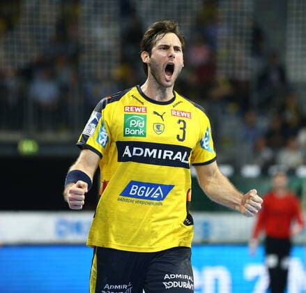 Uwe Gensheimer Rhein Neckar Loewen Jubel, Freude, Emotionen, Rhein Neckar Loewen vs. THW Kiel, LIQUI MOLY Handball Bundesliga, 07 11 2019 Photo Eibner Rhein Neckar Loewen vs. SG Flensburg Handewitt, DKB Handball Bundesliga, 21 04 2019 Mannheim Copyright: xNeisx Eibner-Pressefotox EP_ans