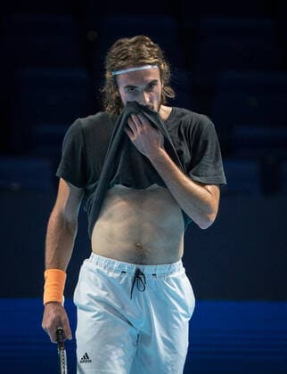 Stefanos Tsitsipas of Geece during practice at the Nitto ATP, Tennis Herren Finals Tennis London MEDIA DAY at the O2, London, England on 8 November 2019. Copyright: xAndyxRowlandx PMI-3189-0020