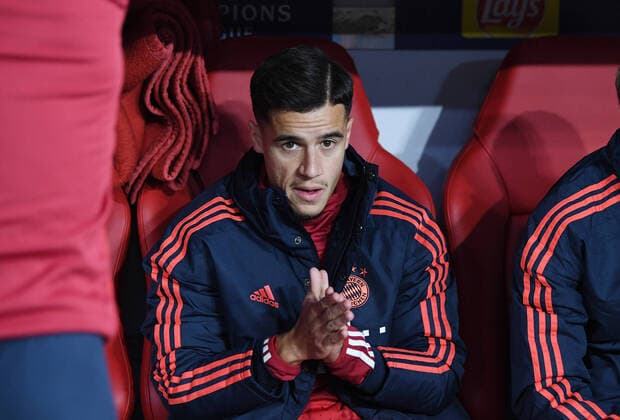 FOOTBALL CHAMPIONS LEAGUE SAISON 2019 2020 preliminary round Group B FC Bayern Muenchen Olympiakos Piraeus 06 11 2019 Philippe Coutinho FC Bayern Muenchen on the substitute bench