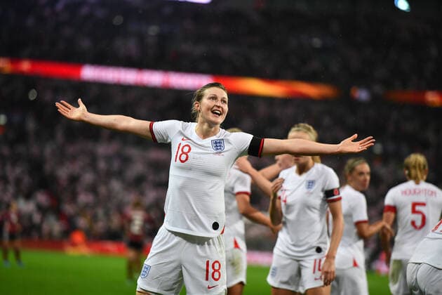 Ellen White England , Lionesses 18 cheers for her 1 1 extended arms, 09 11 2019, London England , Football, Friendly match England Germany xmkx