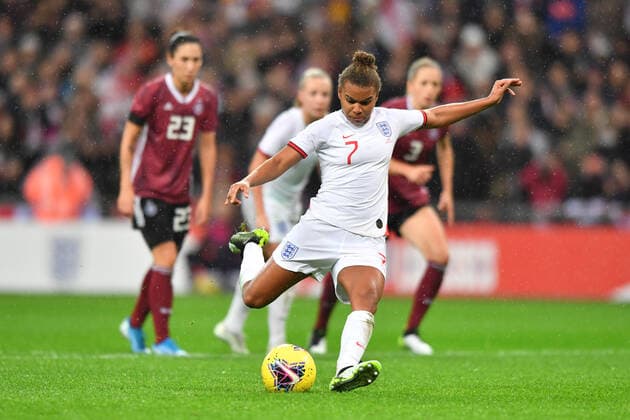 Nikita Parris England , Lionesses 7 shoots the penalty kick, 09 11 2019, London England , football, friendly match England Germany xmkx