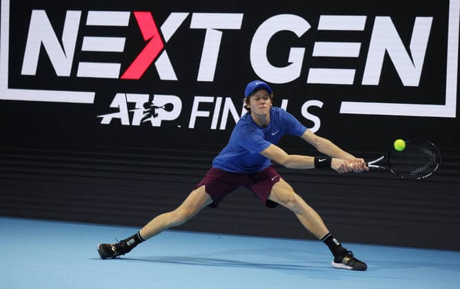 Tennis Milan, Final Next Gen ATP, Tennis Herren Finals, Jannik Sinner, November 9, 2019. Ph Felice Calabro (Felice Calabr? Fotogramma, Milan - 2019-11-09) p.s. la foto e utilizzabile nel rispetto del contesto in cui e stata scattata, e senza intento diffamatorio del decoro delle persone rappresentate  Copyright: xFelicexCalabr?x xFOTOGRAMMAx