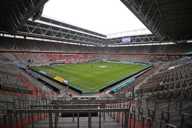 09 11 2019, xklex, Soccer 3 League, KFC Uerdingen 1 FC Kaiserslautern emspor, v l Merkur Spiel Arena, home venue of Fortuna Düsseldorf, Stadium, Düsseldorf, Turf, Soccer Stadium DFL DFB REGULATIONS PROHIBIT ANY USE OF PHOTOGRAPHS as IMAGE SEQUENCES and or QUASI VIDEO Düsseldorf